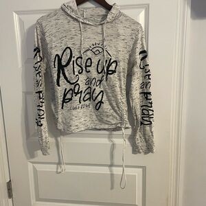 Gray Hoodie with Inspirational Text